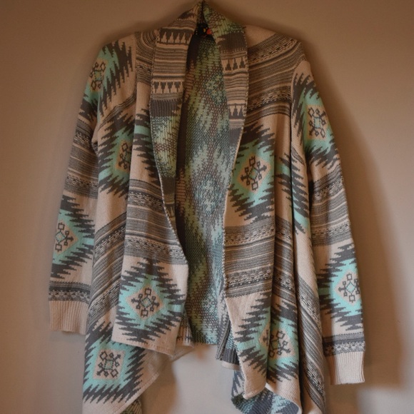 MAURICES Cream/Turquoise Sweater - Picture 3 of 6